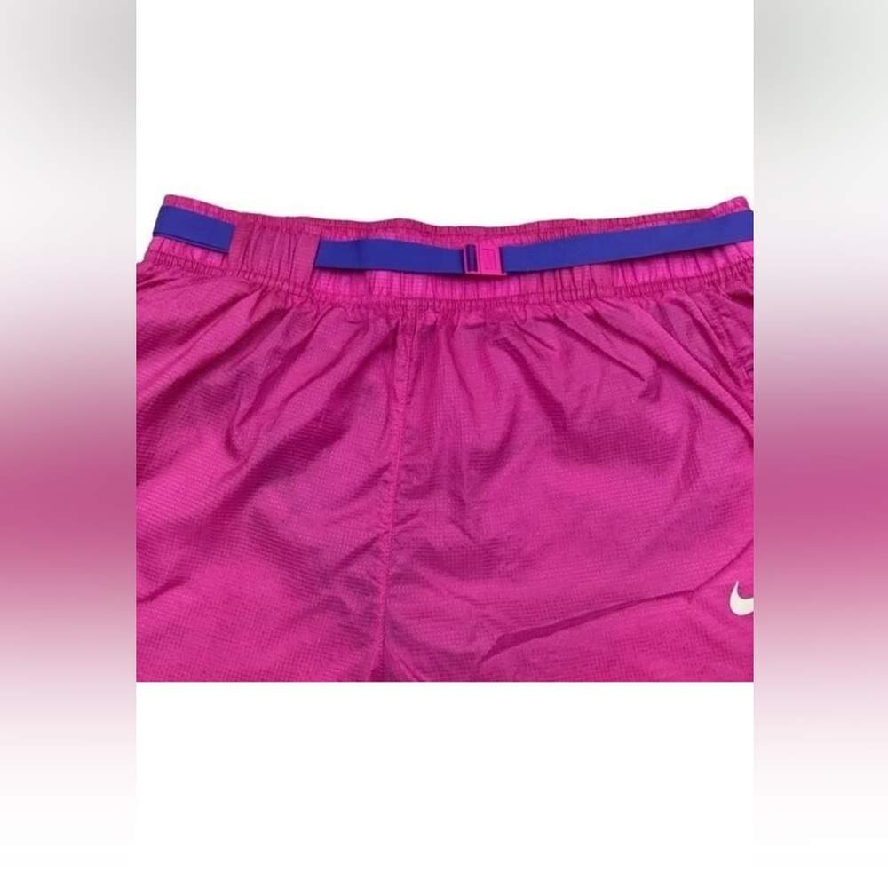 Nike Lightweight Nylon Belted Athletic Activewear Running Gym Pink Blue Shorts - Picture 6 of 6